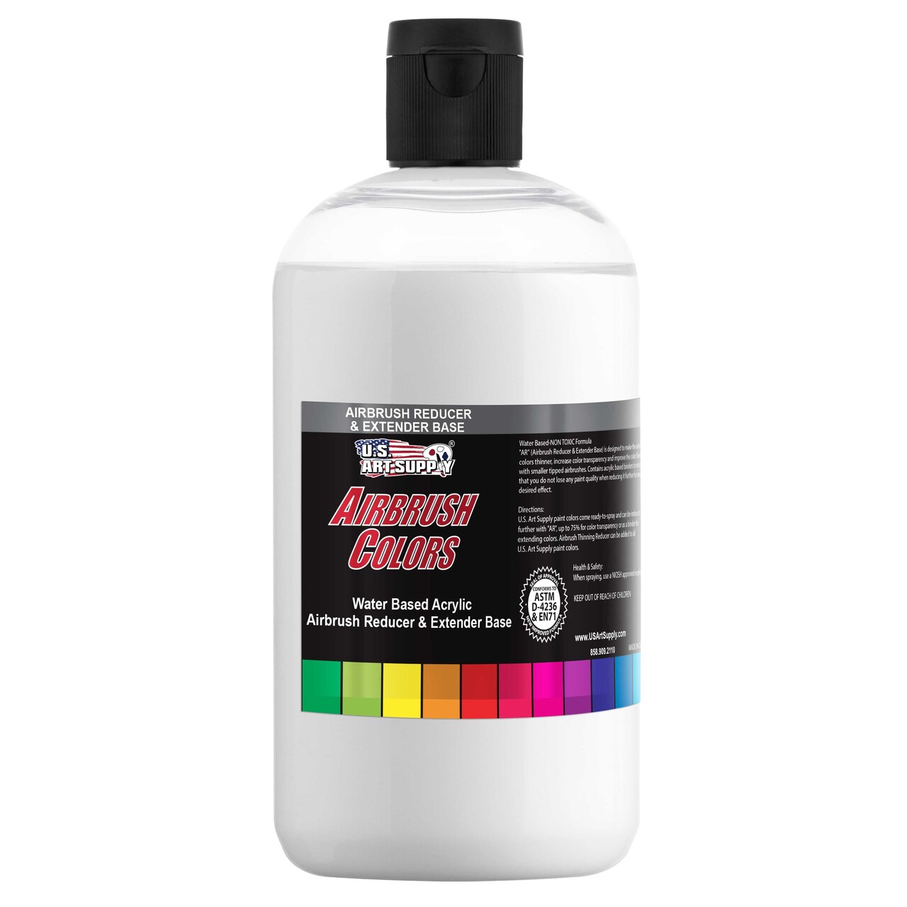 U.S. Art Supply 16-Ounce Airbrush Thinner Reducer and Extender Base for Acrylic Paints - Airbrush Paint Thinner, Reduces Viscosity, Improves Flow, Thins Acrylic Pouring Paint